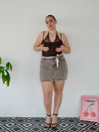 GONNA JEANS MARRONE - Alta Murgia