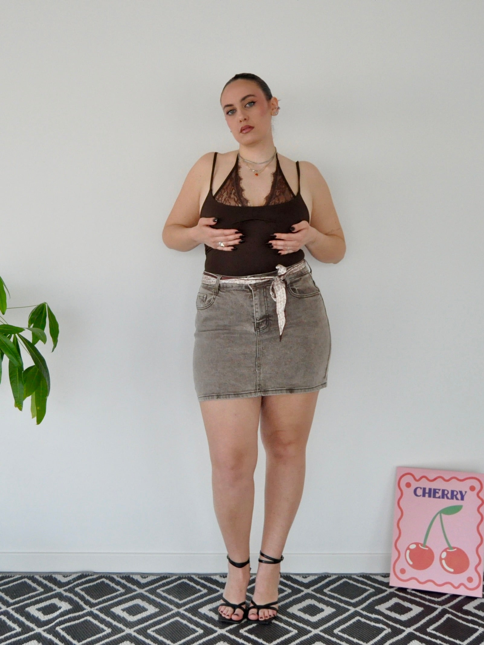 GONNA JEANS MARRONE - Alta Murgia
