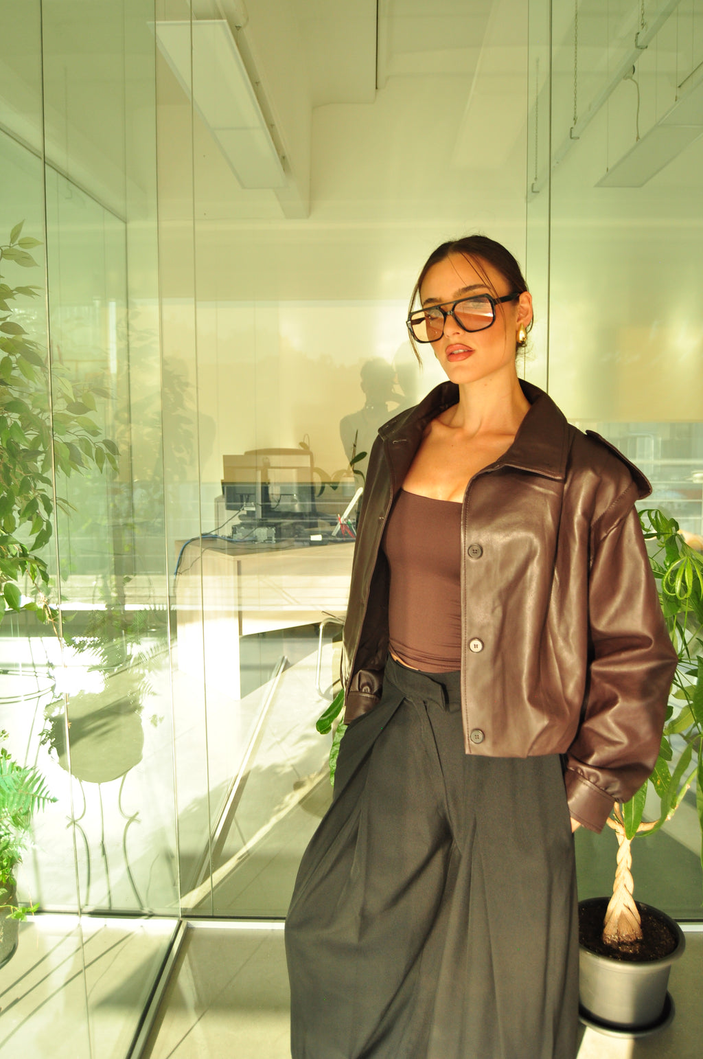 LEATHER BOMBER