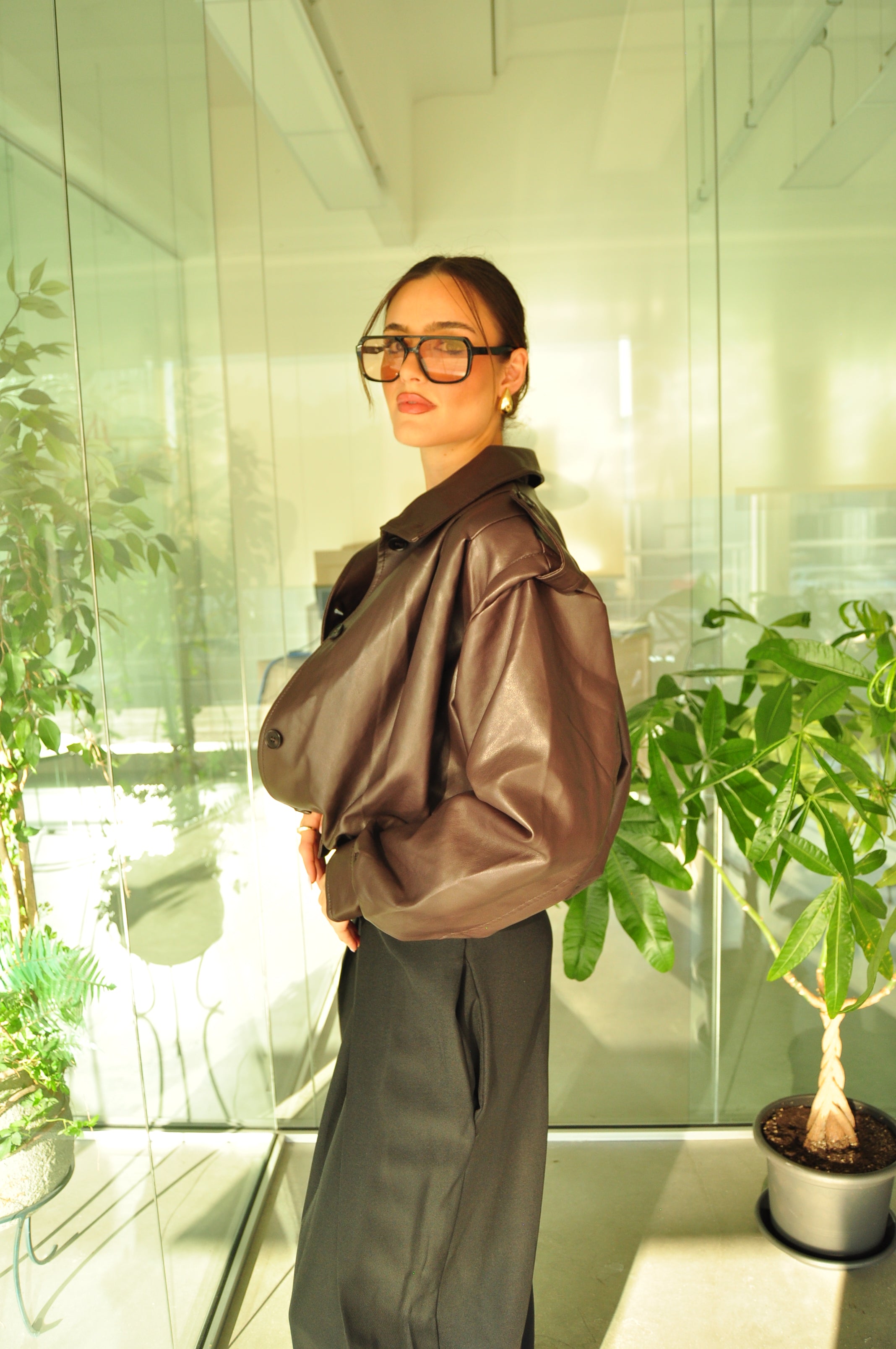 LEATHER BOMBER