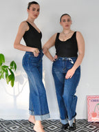 Jeans Wide Leg Denim con Maxi Risvolto - Conero